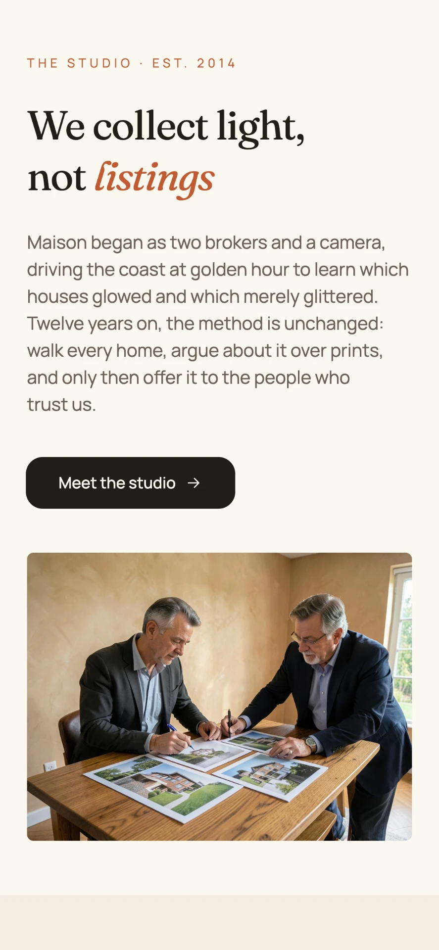 Maison mobile studio story page